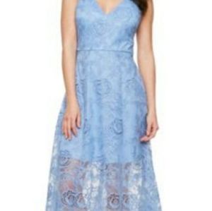 Premier amour lace overlay blue dress size 10